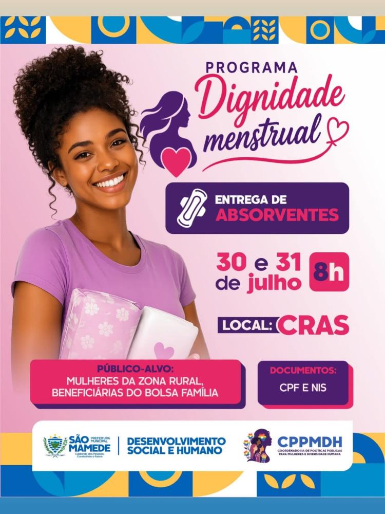 São Mamede realiza entrega de absorventes pelo Programa Dignidade Menstrual